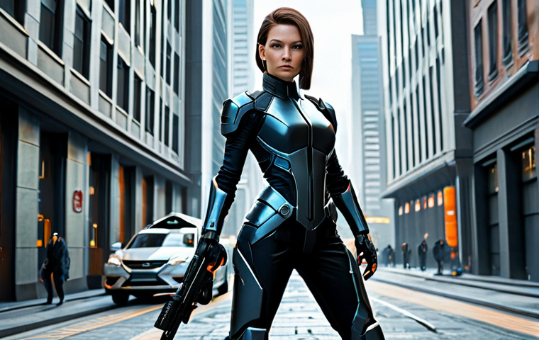 **

"A fully clothed NIKKE android character, in a futuristic cityscape, appropriate attire, safe for work, perfect anatomy, correct proportions, natural pose, professional digital art, high quality, family-friendly. She is holding a futuristic weapon, ready for battle but not in an aggressive pose. Modest clothing, professional."

**