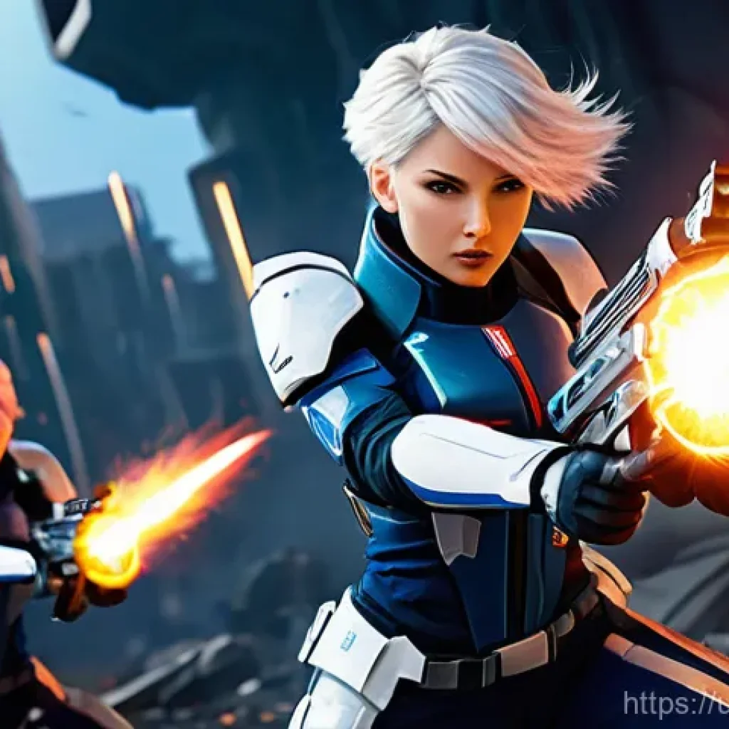 승리의여신 니케 캐릭터 스킬별 사용처 - Dynamic Burst Skill Activation**
A vibrant, dynamic illustration of a futuristic female combat squad...