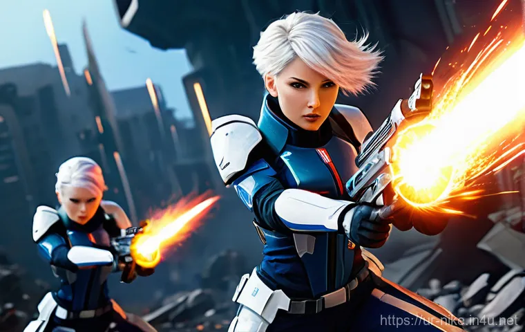 승리의여신 니케 캐릭터 스킬별 사용처 - Dynamic Burst Skill Activation**
A vibrant, dynamic illustration of a futuristic female combat squad...