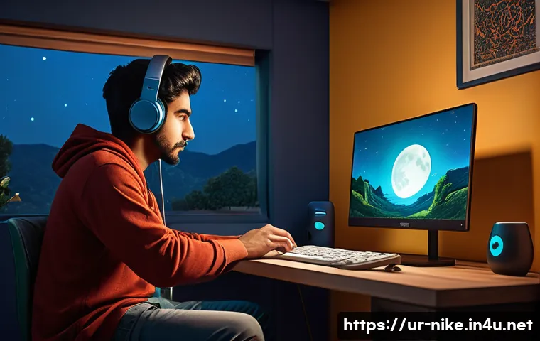 승리의여신 니케 접속 오류 해결법 - A detailed digital illustration of a cozy home gaming setup in Pakistan, featuring a young Urdu-spea...
