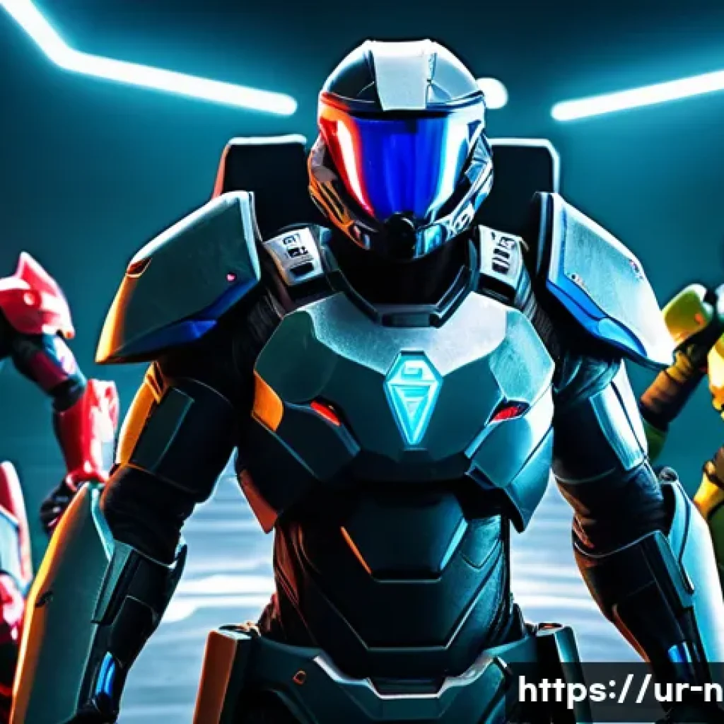 승리의여신 니케 새로운 플레이어 리서치 - A dynamic scene of a competitive video game team featuring three distinct player types: an agile att...