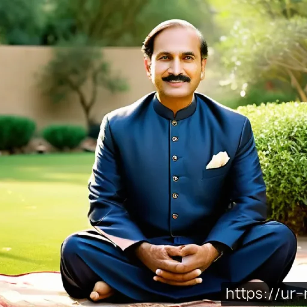 승리의여신 니케 캐릭터 전술 연구 - A dignified middle-aged South Asian man dressed in traditional Pakistani attire, sitting calmly in a...