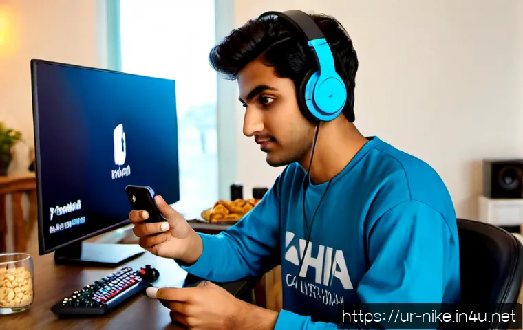 Home 17 승리의여신 니케 글로벌 경쟁 이벤트 - Photorealistic Pakistani young adult gamer wearing modest casual clothing and headphones, focused on...